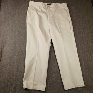 Dockers Chino Pant Men 38x29 Cream 100% Cotton Straight Leg Flat Front 405818102